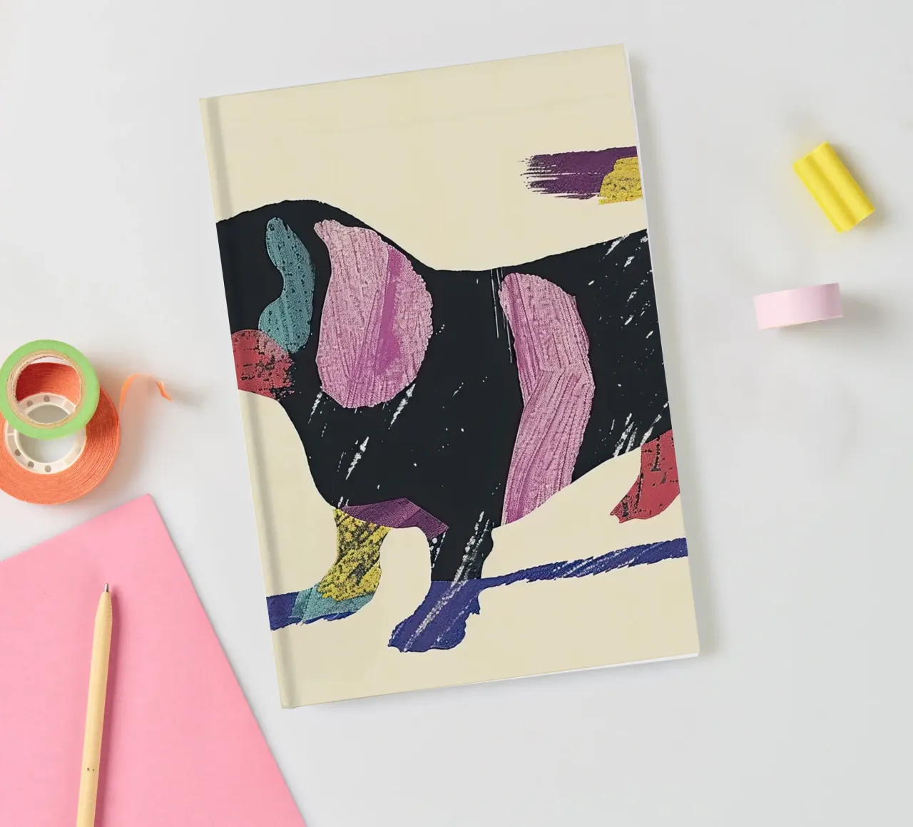 Teckel Colour Block carnet de notes de DaarbyN