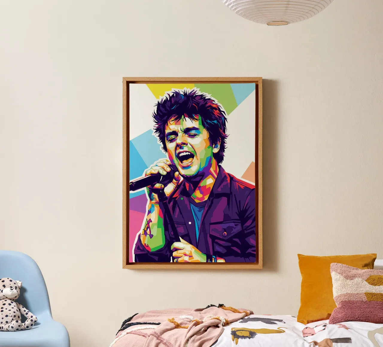 Billie Joe Armstrong - Green Day #3 tela con Cornice a cassetta da Hantamrata