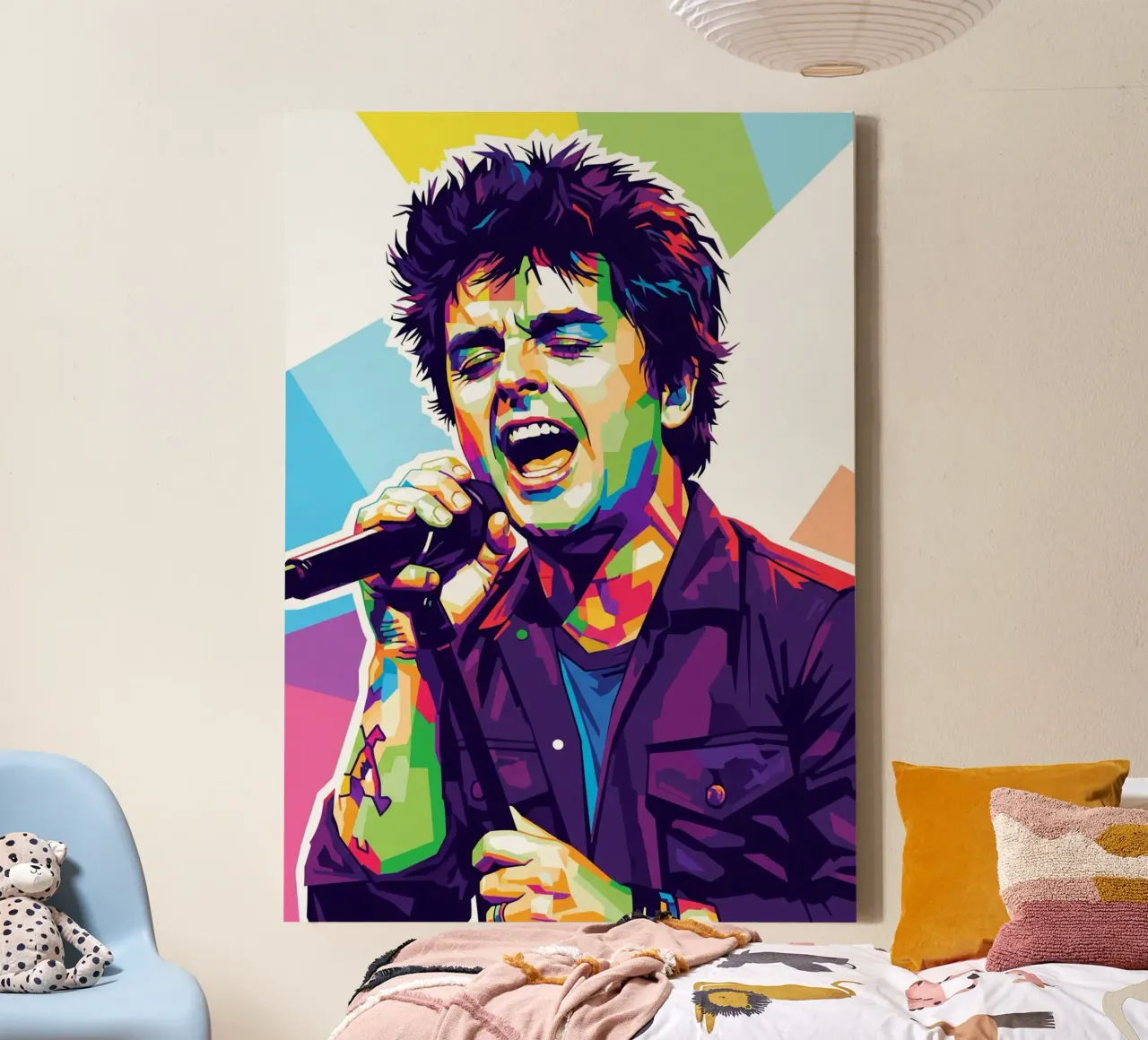 Billie Joe Armstrong - Green Day #3 tela con Cornice a cassetta da Hantamrata