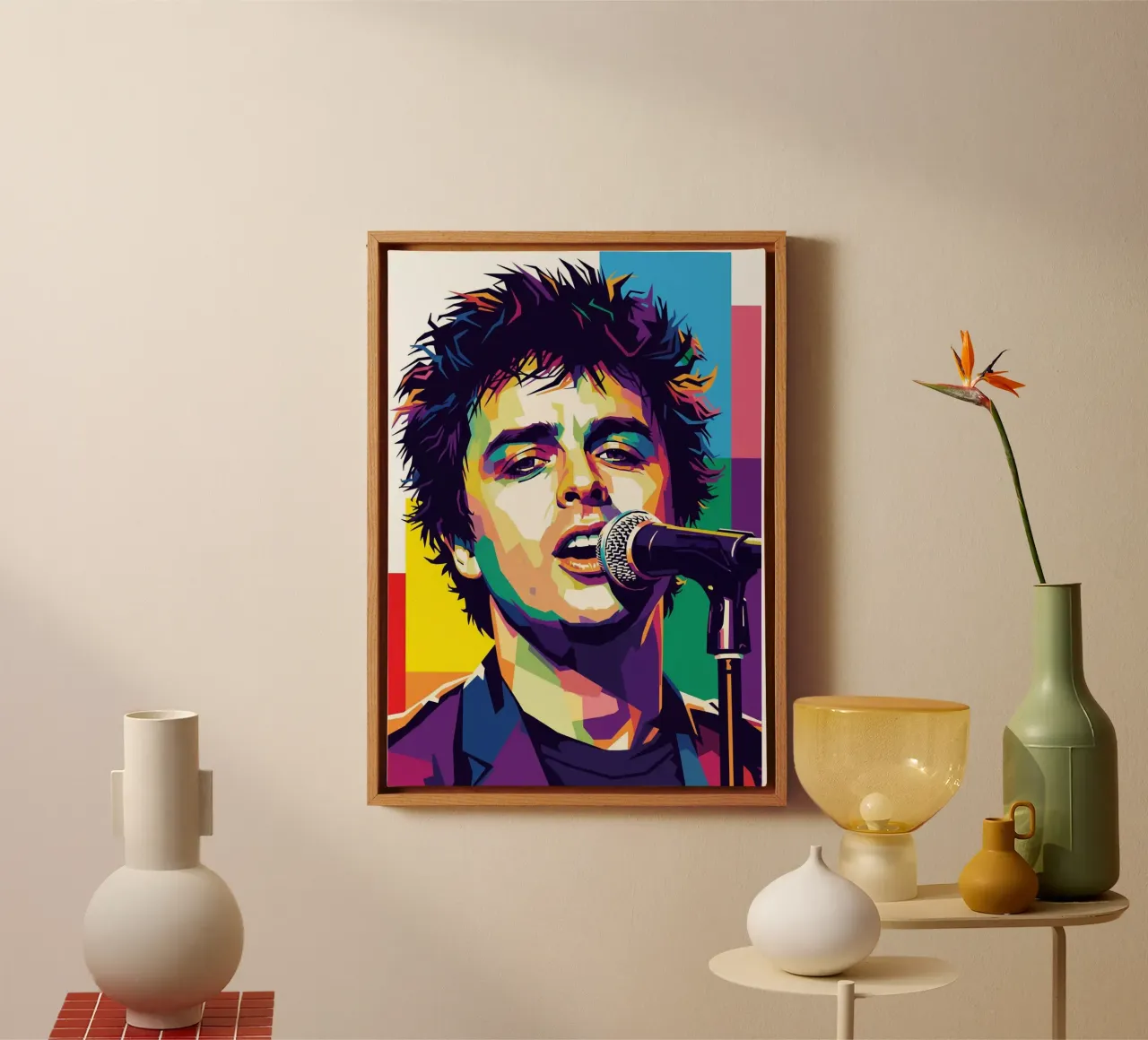 Billie Joe Armstrong - Green Day #4 tela con Cornice a cassetta da Hantamrata