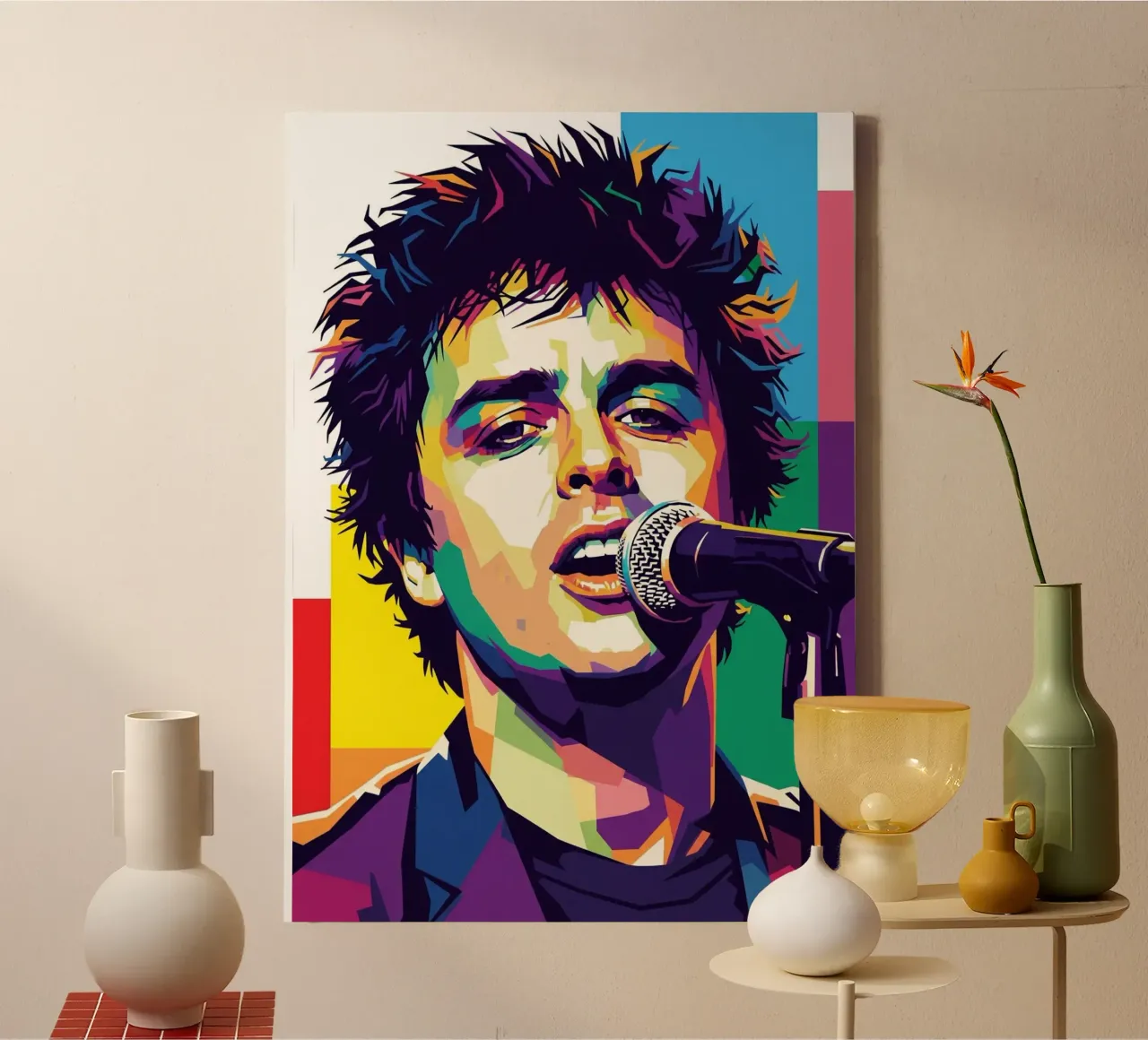 Billie Joe Armstrong - Green Day #4 tela con Cornice a cassetta da Hantamrata