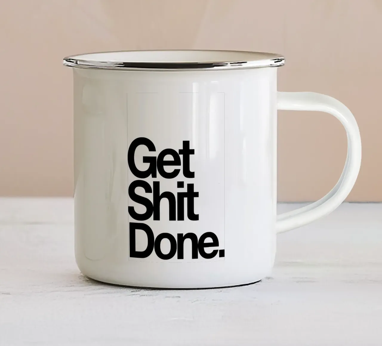 Get Shit Done tazza in smalto da Type & Tape