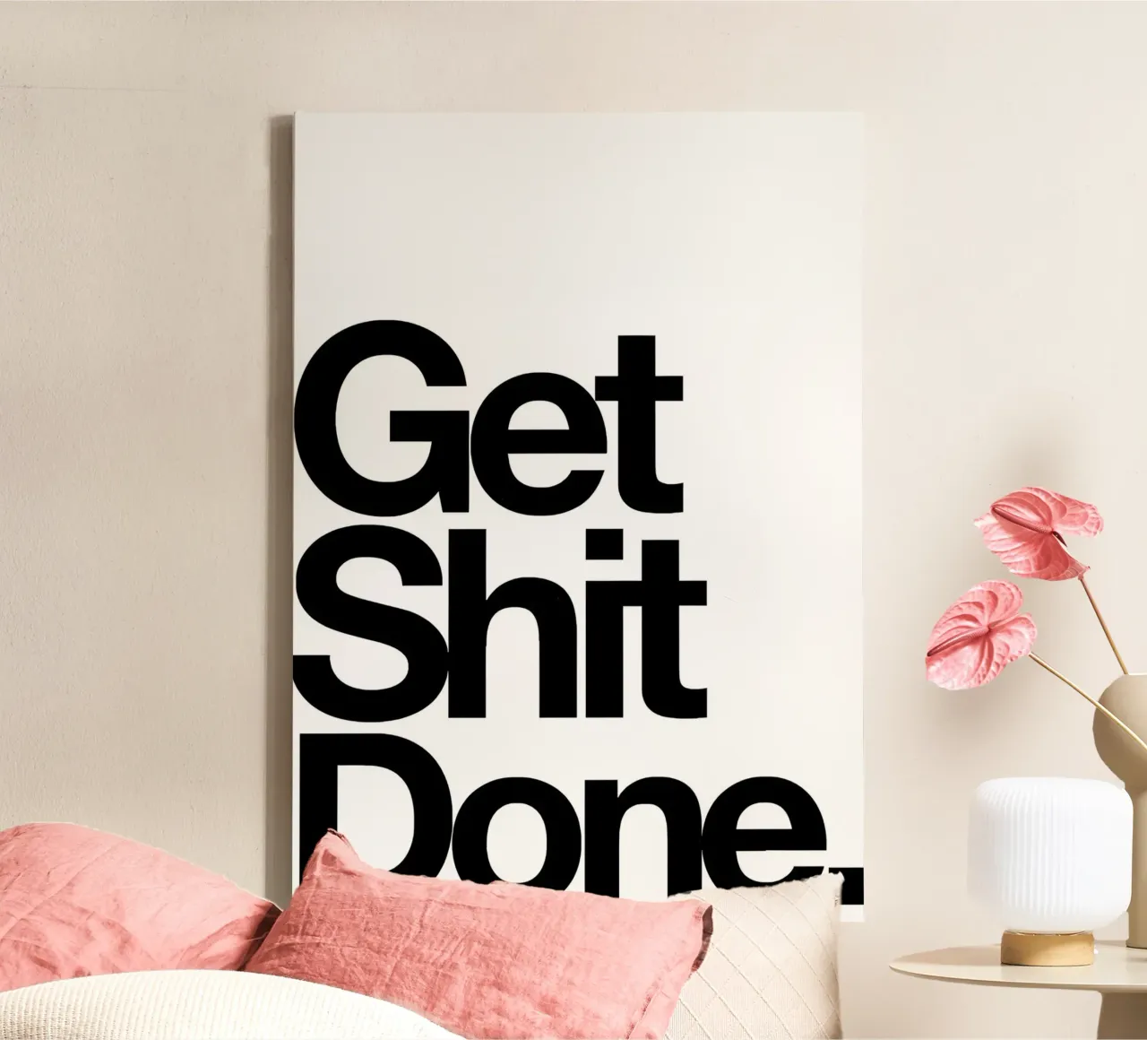 Get Shit Done tela con Cornice a cassetta da Type & Tape