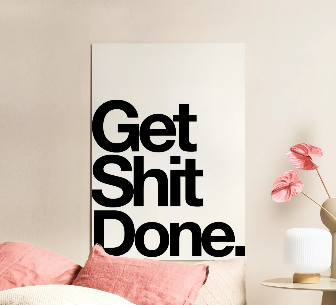Get Shit Done poster con telaio in legno da Type & Tape