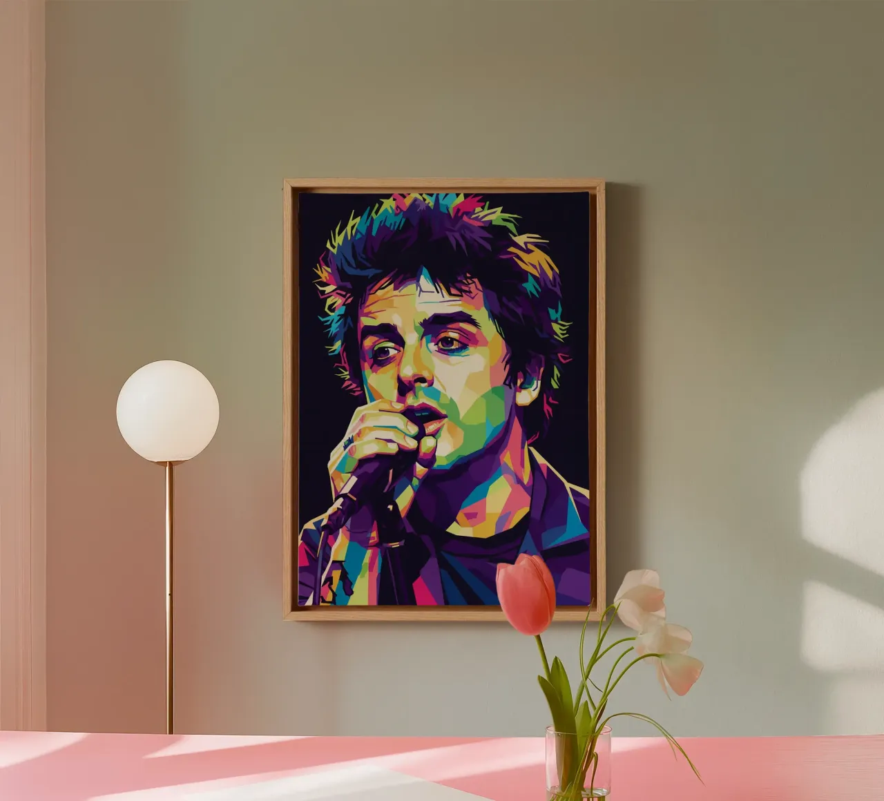 Billie Joe Armstrong - Green Day #5 tela con Cornice a cassetta da Hantamrata