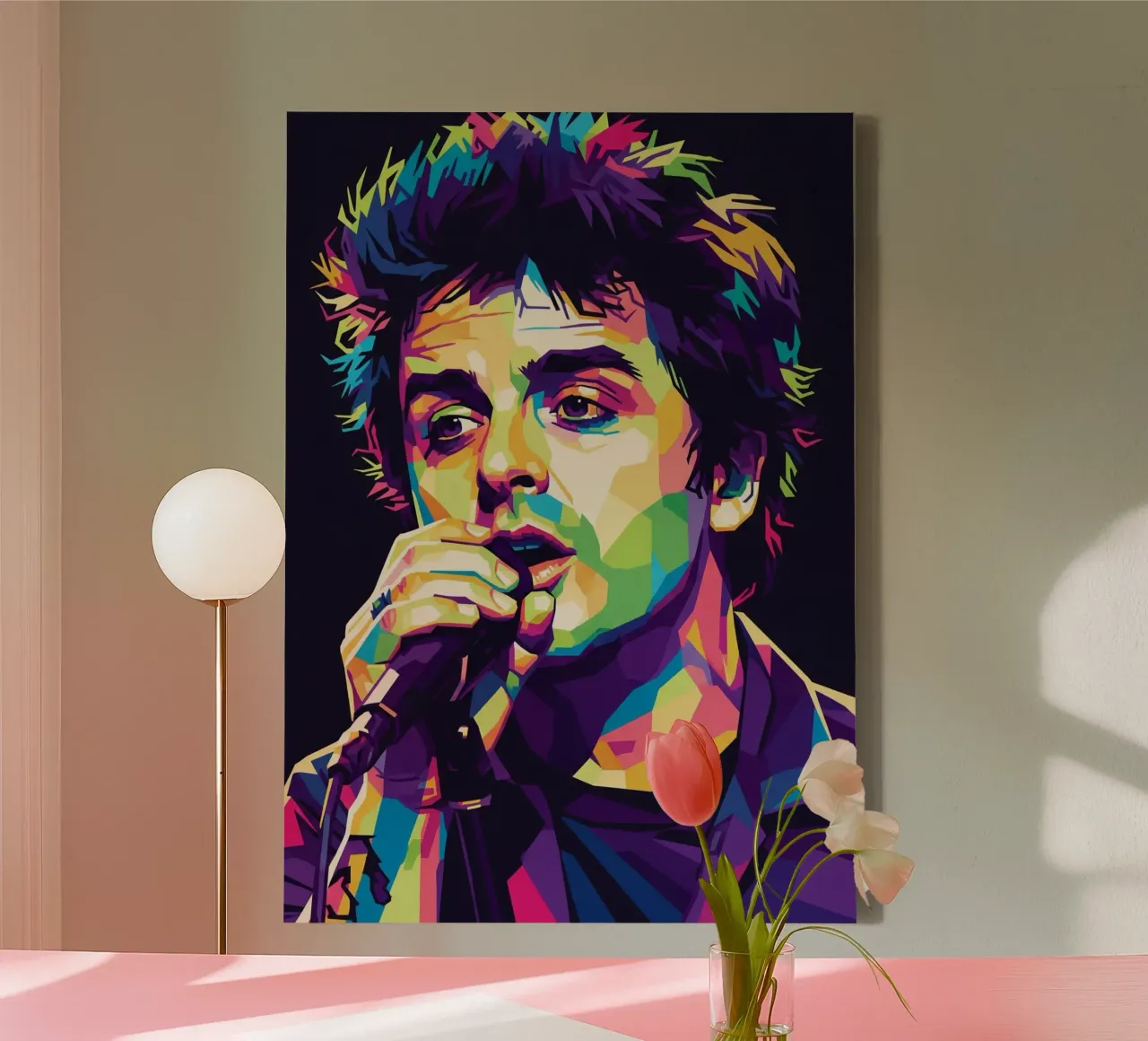 Billie Joe Armstrong - Green Day #5 tela con Cornice a cassetta da Hantamrata