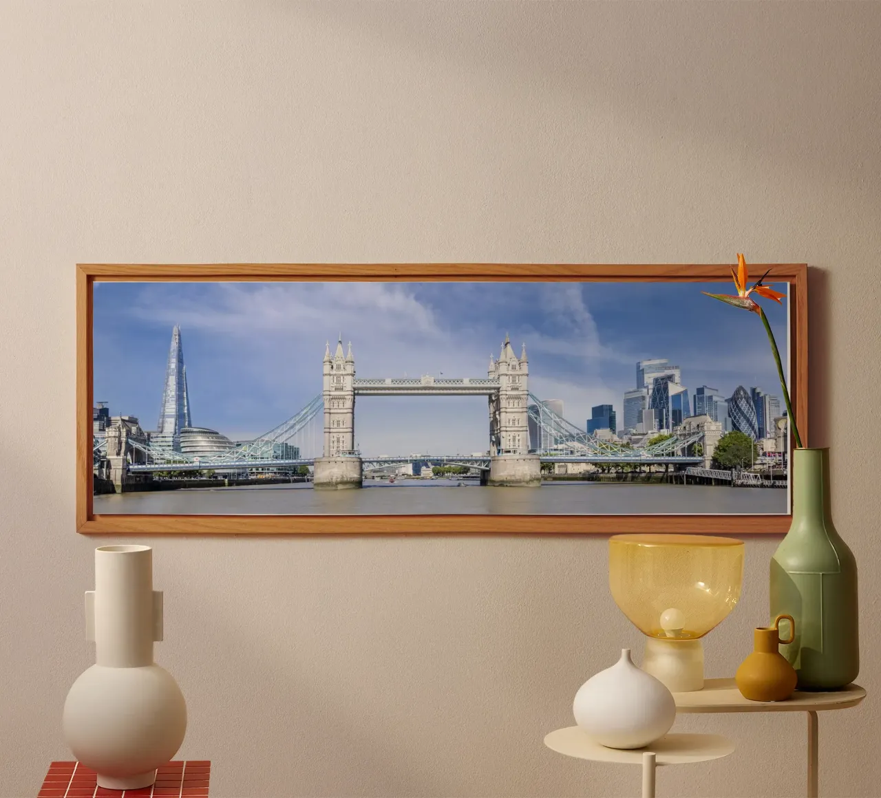 L'unico Tower Bridge in un panorama moderno della città alluminio dibond da Melanie Viola