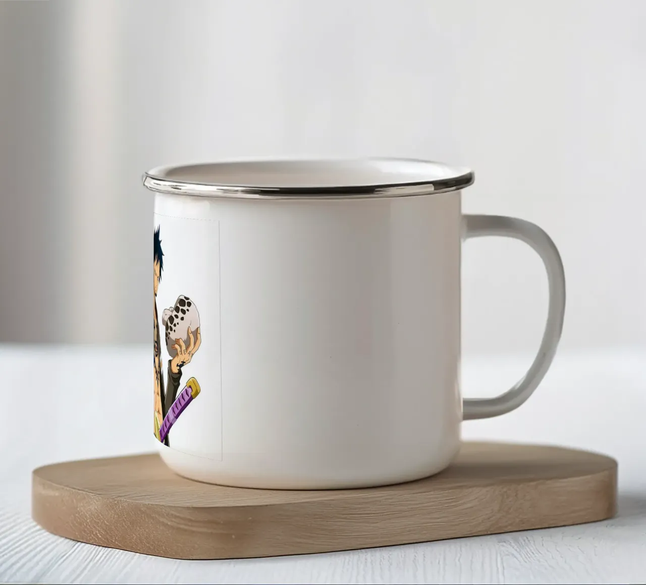 Monkey D Luffy and Trafaglar d law tazza in smalto da Musadad Shop