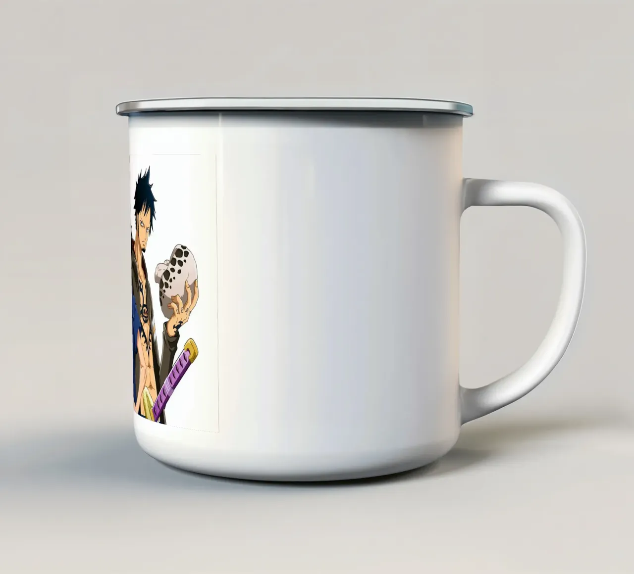 Monkey D Luffy and Trafaglar d law tazza in smalto da Musadad Shop