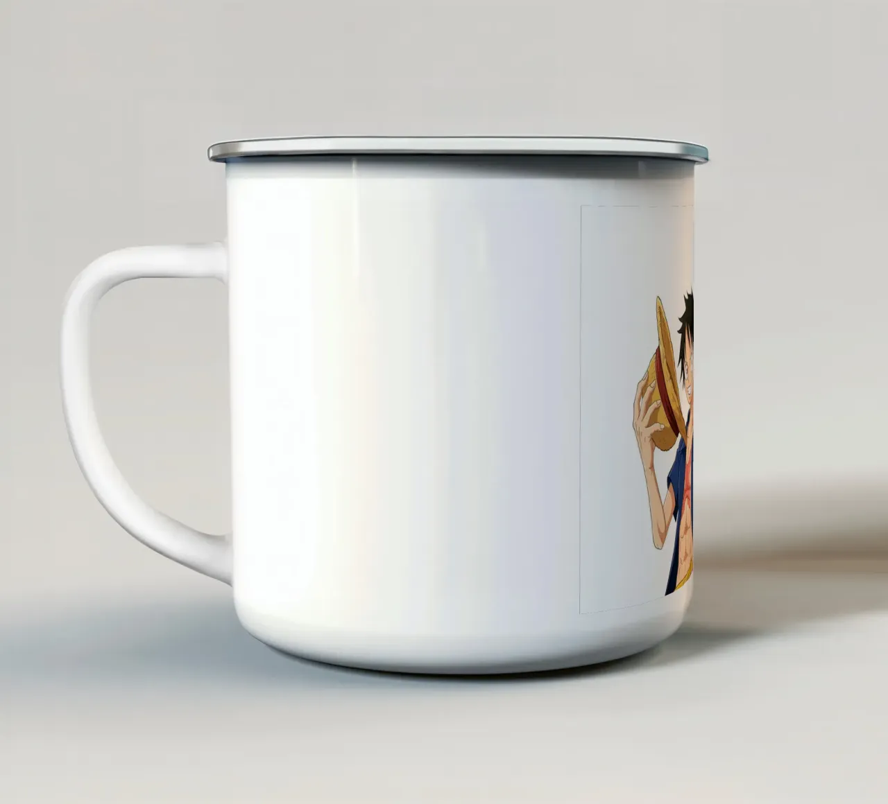Monkey D Luffy and Trafaglar d law tazza in smalto da Musadad Shop