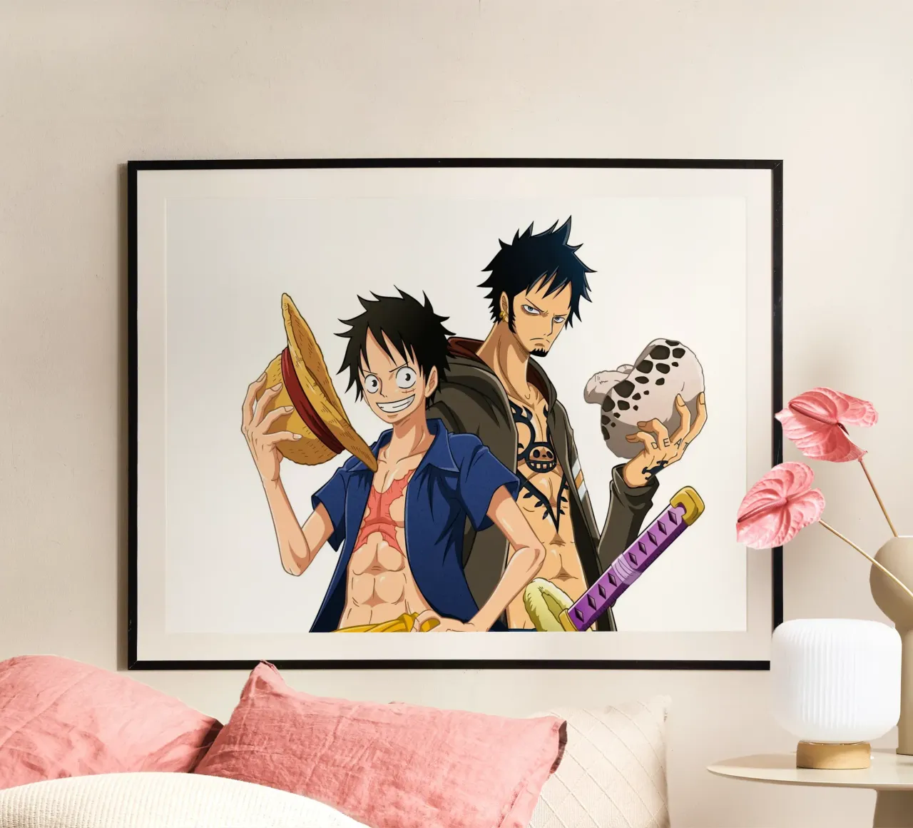 Monkey D Luffy and Trafaglar d law poster da Musadad Shop