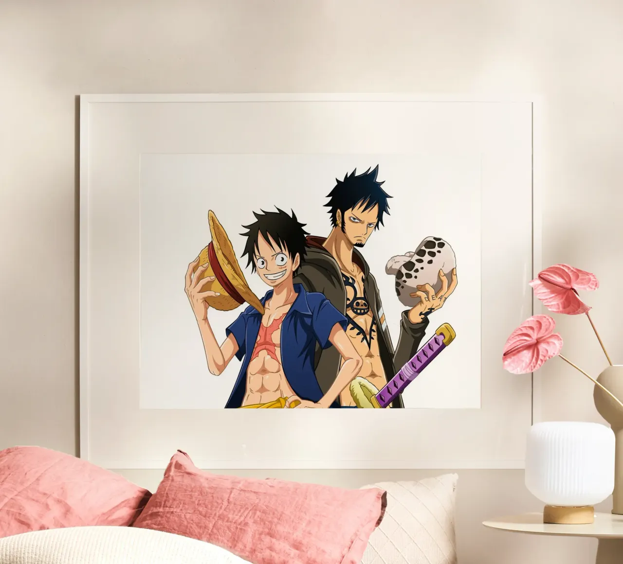 Monkey D Luffy and Trafaglar d law poster da Musadad Shop