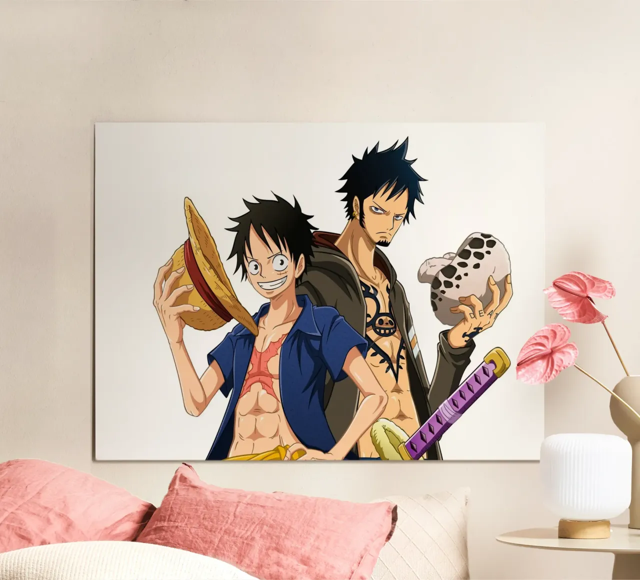 Monkey D Luffy and Trafaglar d law poster da Musadad Shop