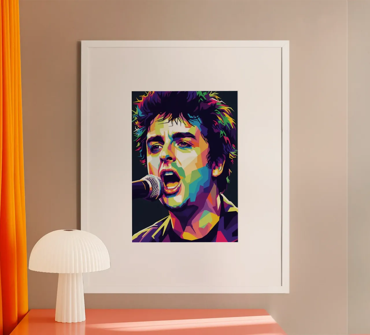 Billie Joe Armstrong - Green Day #7 poster con telaio in legno da Hantamrata