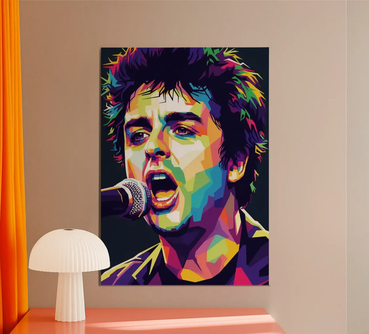 Billie Joe Armstrong - Green Day #7 poster con telaio in legno da Hantamrata