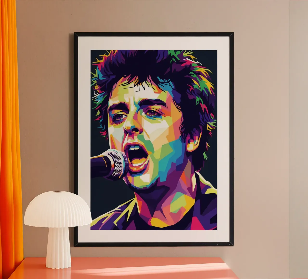 Billie Joe Armstrong - Green Day #7 poster con telaio in legno da Hantamrata