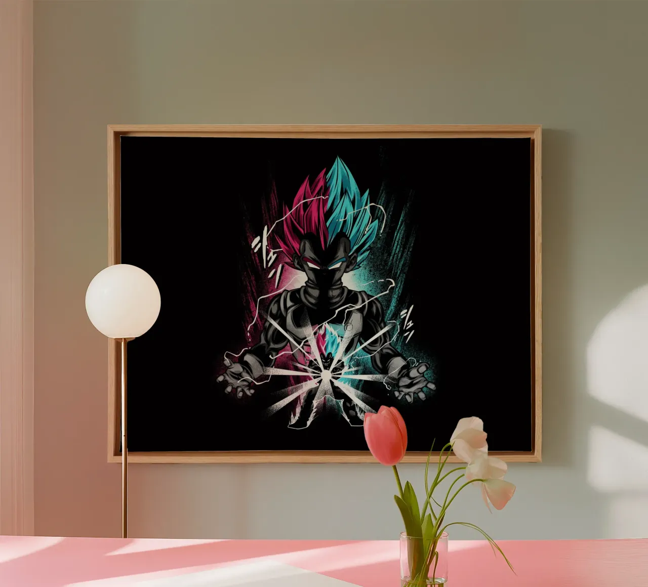 Vegeta Fantasy canvas with Floater frame by Musadad Shop
