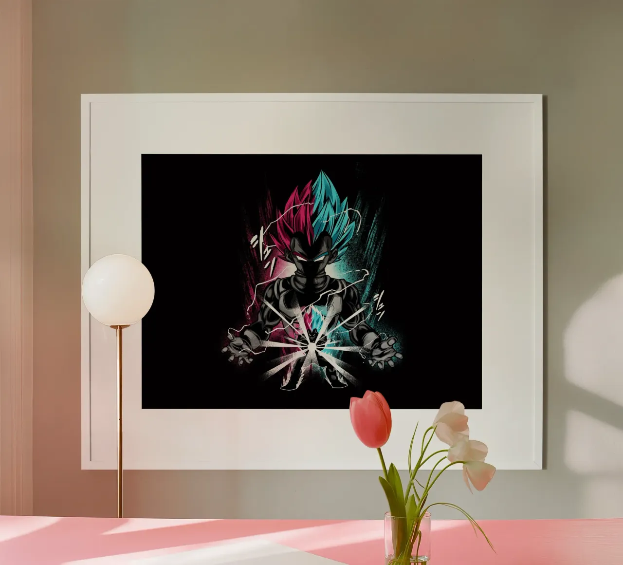 Vegeta Fantasy poster con telaio in alluminio da Musadad Shop