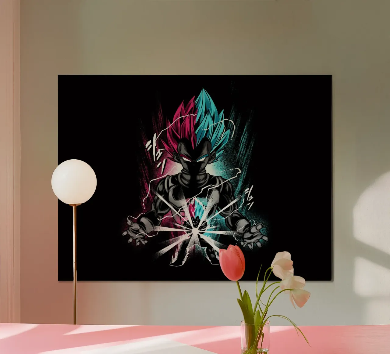 Vegeta Fantasy poster con telaio in alluminio da Musadad Shop