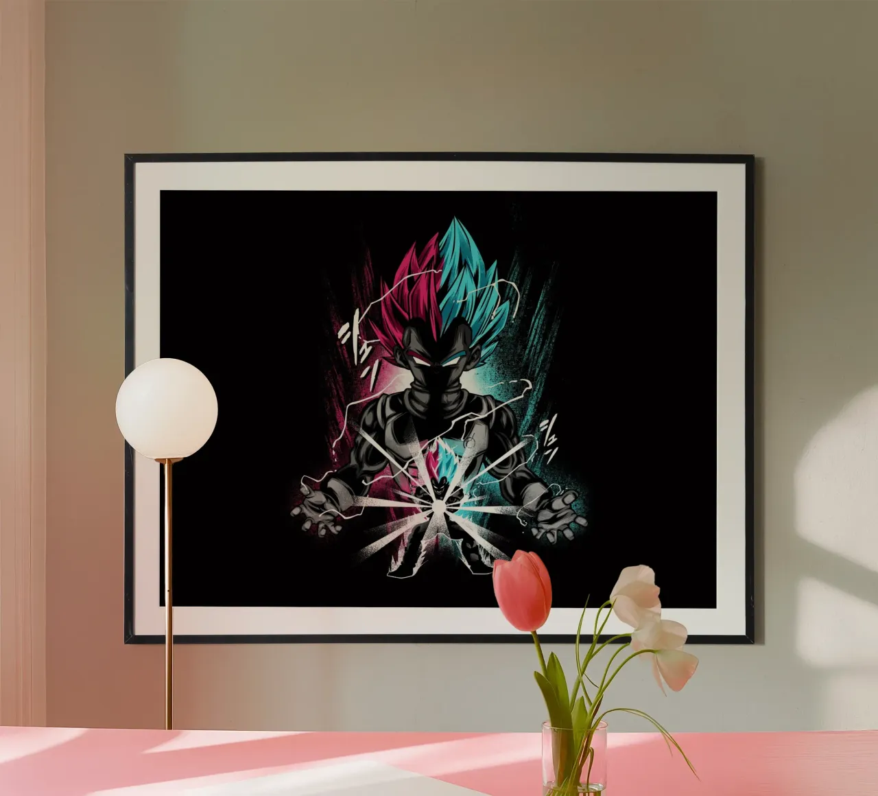 Vegeta Fantasy poster con telaio in alluminio da Musadad Shop