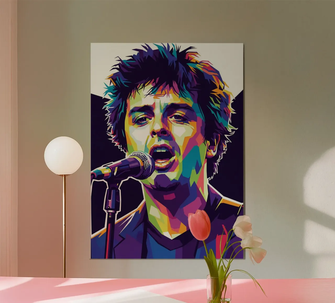 Billie Joe Armstrong - Green Day #8 poster con telaio in legno da Hantamrata