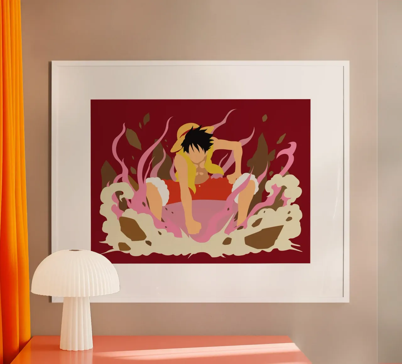 Monkey D Luffy poster con telaio in alluminio da Musadad Shop
