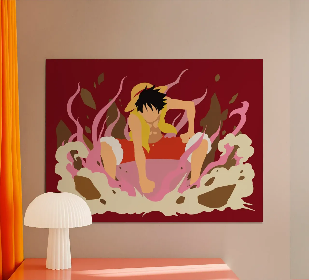 Monkey D Luffy poster con telaio in alluminio da Musadad Shop