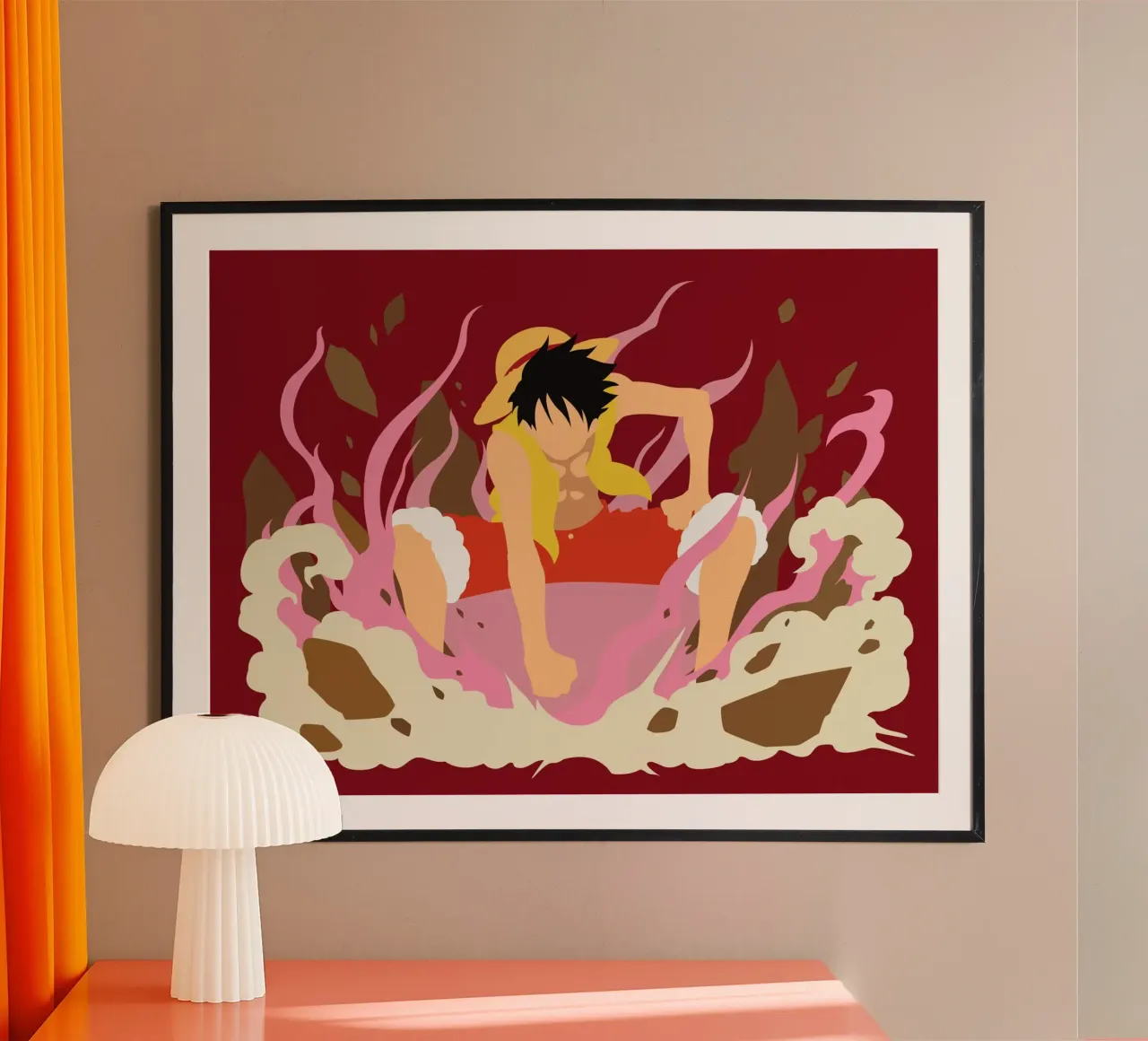 Monkey D Luffy poster con telaio in alluminio da Musadad Shop