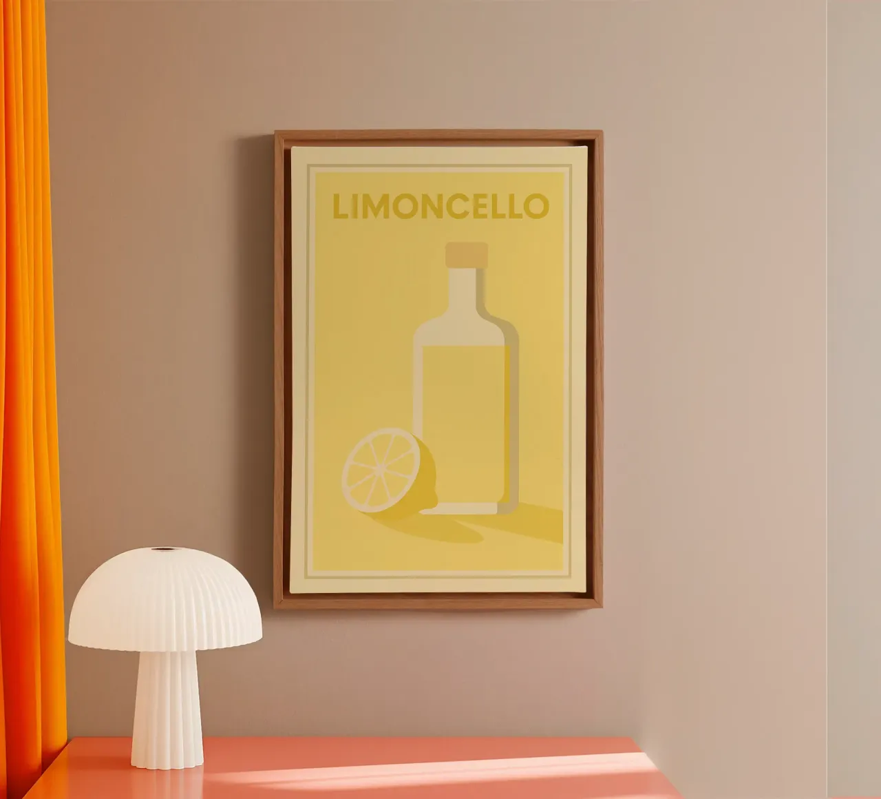 LIMONCELLO - Lo scintillio del limone in un poster minimalista tela da Boissons - Affiches & posters - Retro