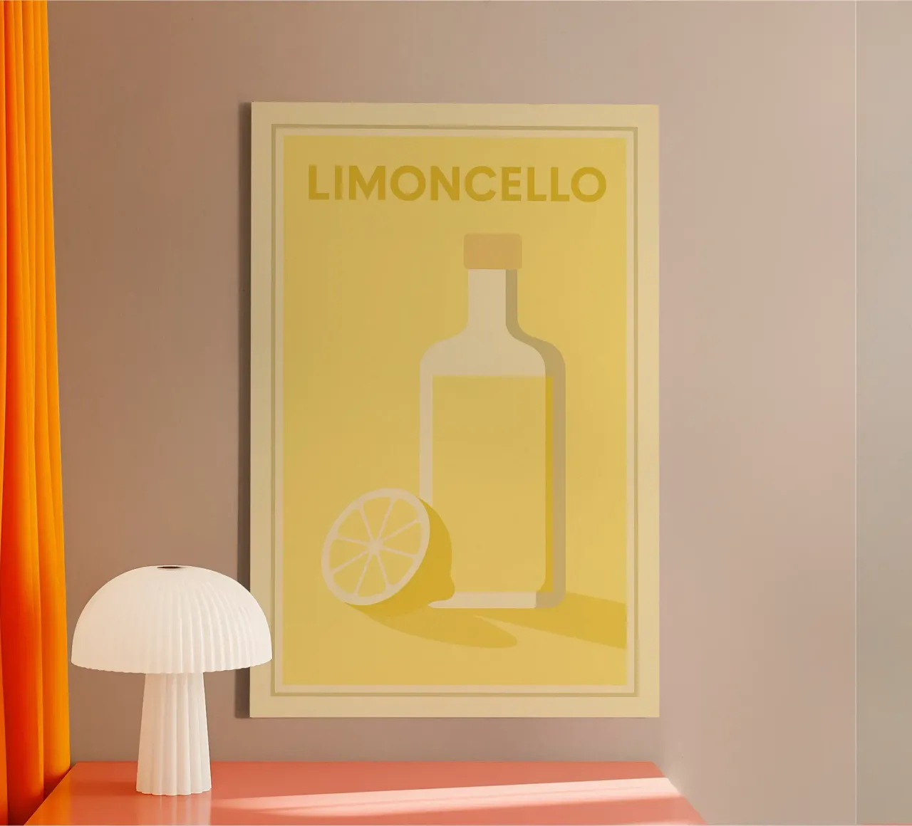 LIMONCELLO - Lo scintillio del limone in un poster minimalista tela da Boissons - Affiches & posters - Retro