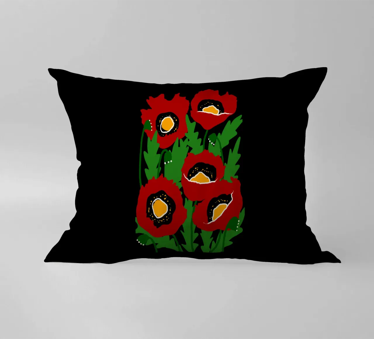 Red poppies cuscino da TijanaArtStudio88