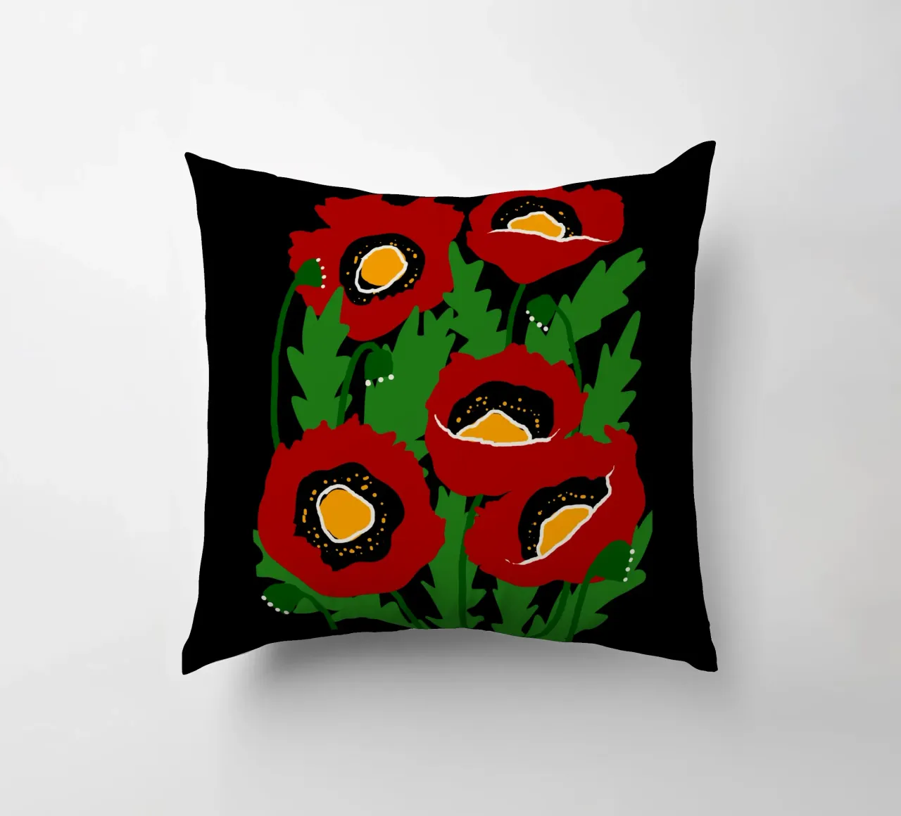 Red poppies cuscino da TijanaArtStudio88