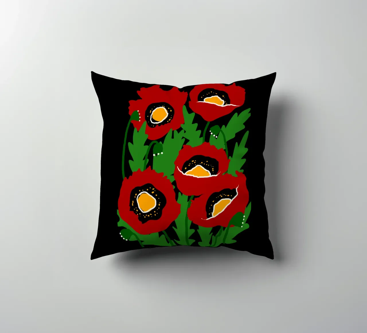 Red poppies cuscino da TijanaArtStudio88