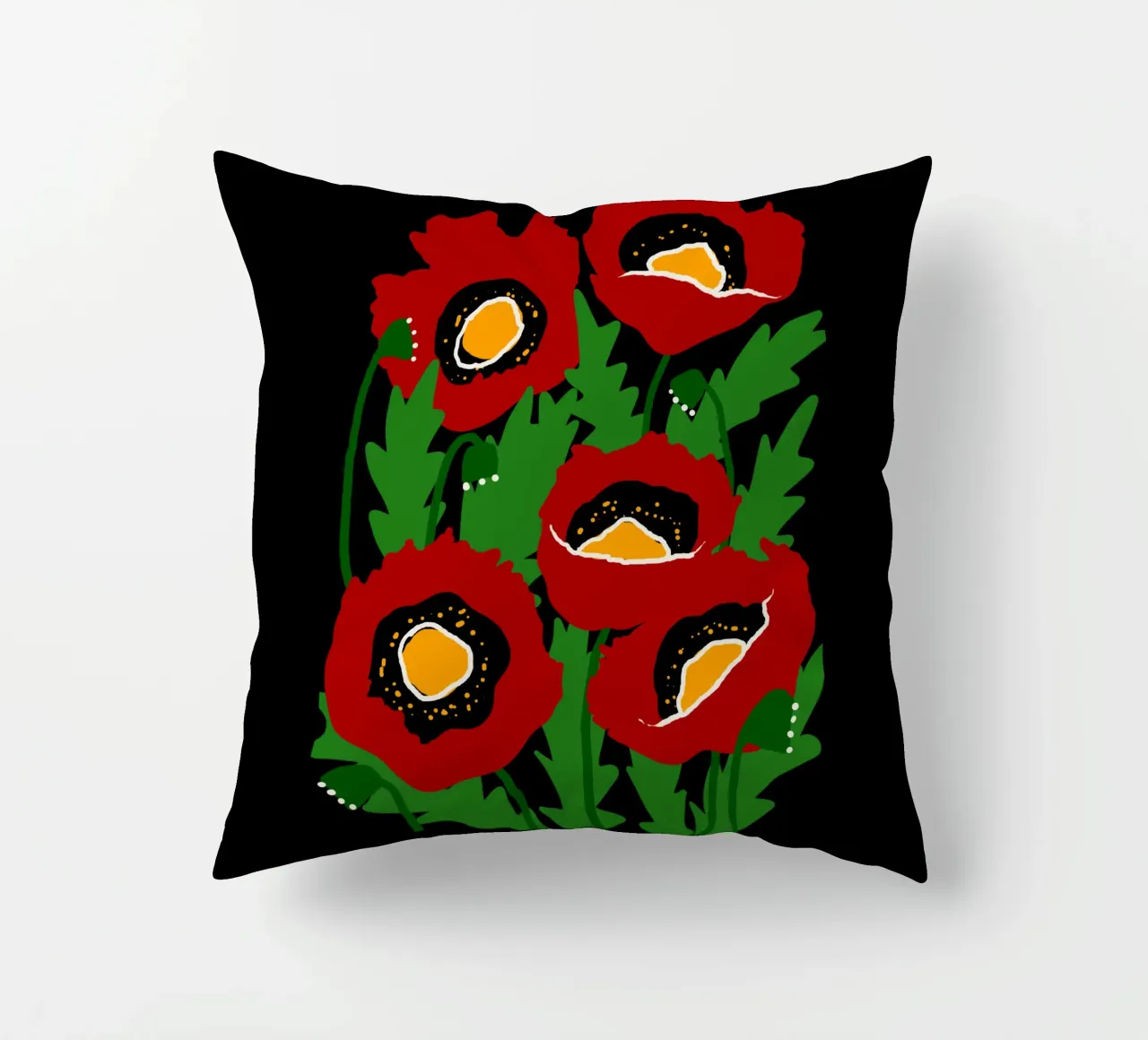 Red poppies cuscino da TijanaArtStudio88