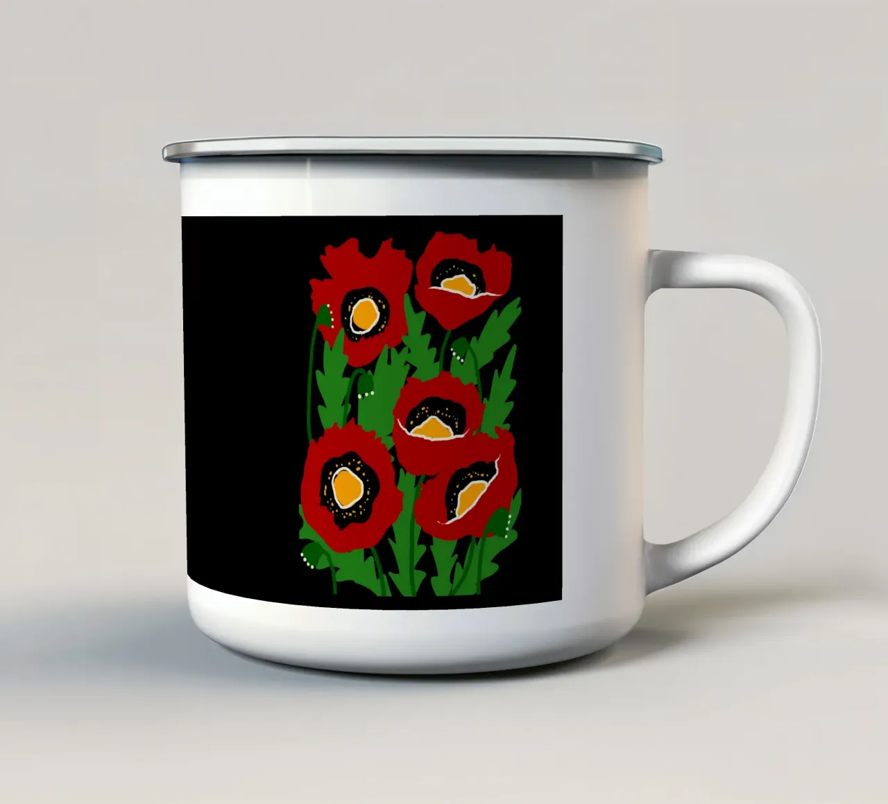 Red poppies tazza in smalto da TijanaArtStudio88