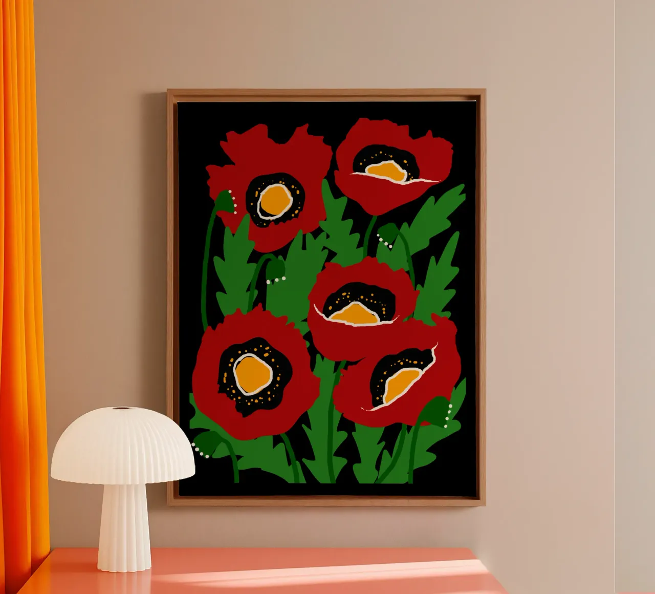 Red poppies tela con Cornice a cassetta da TijanaArtStudio88