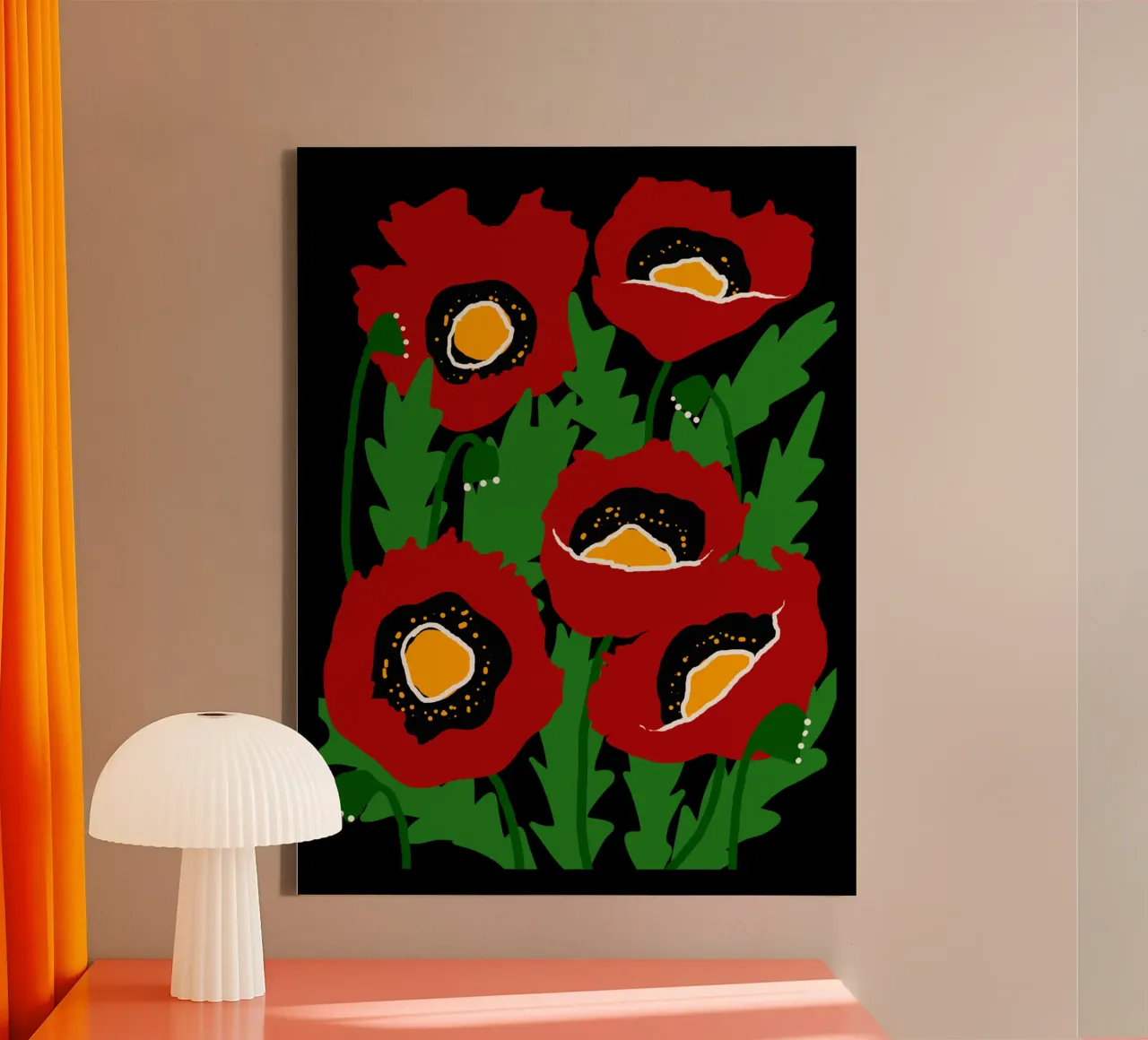 Red poppies tela con Cornice a cassetta da TijanaArtStudio88