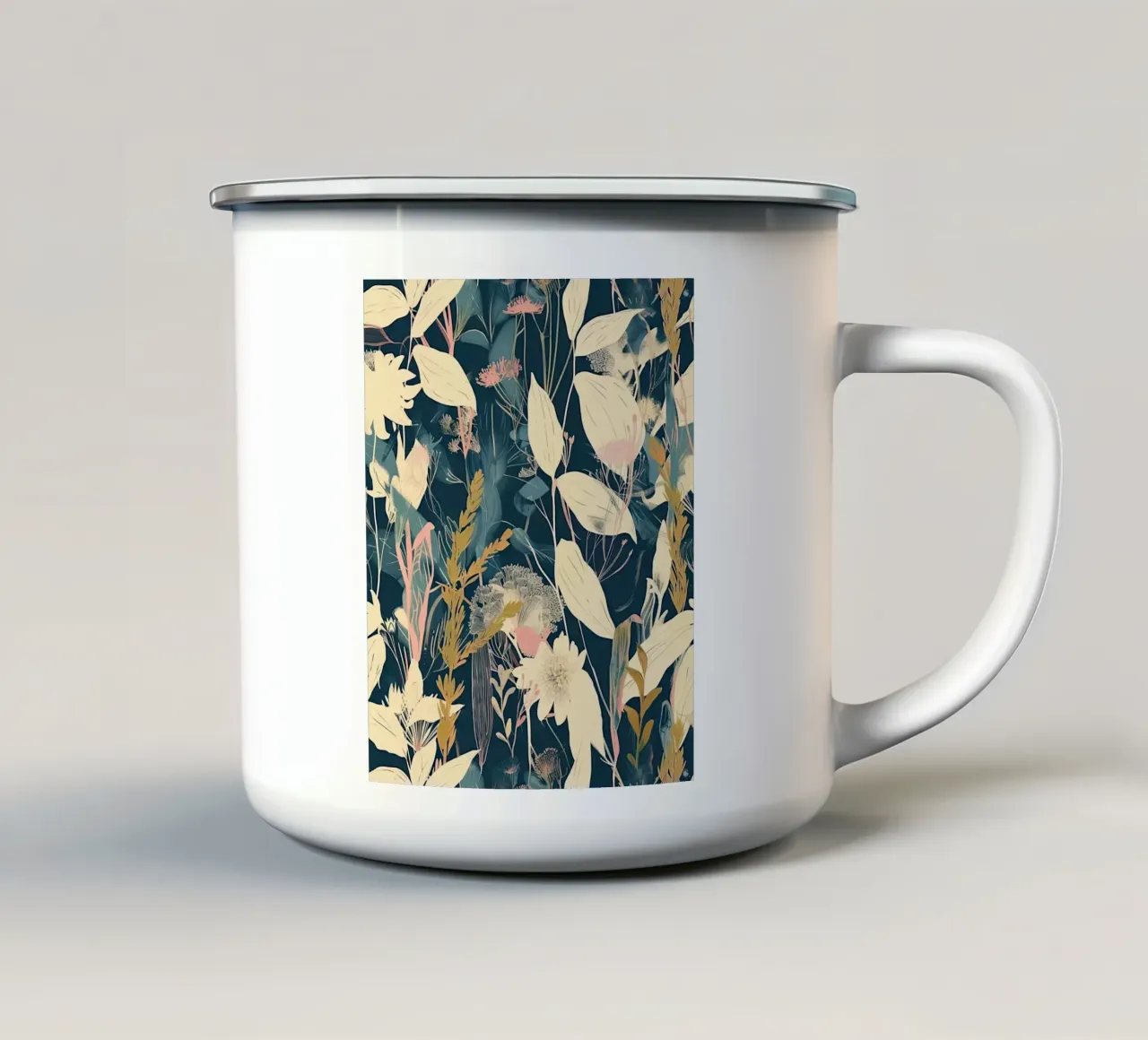 Dove le foglie sussurrano tazza in smalto da Rustic Grace Studio 02