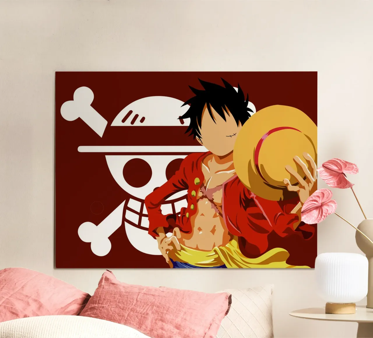 Monkey D Luffy poster con telaio in legno da Musadad Shop