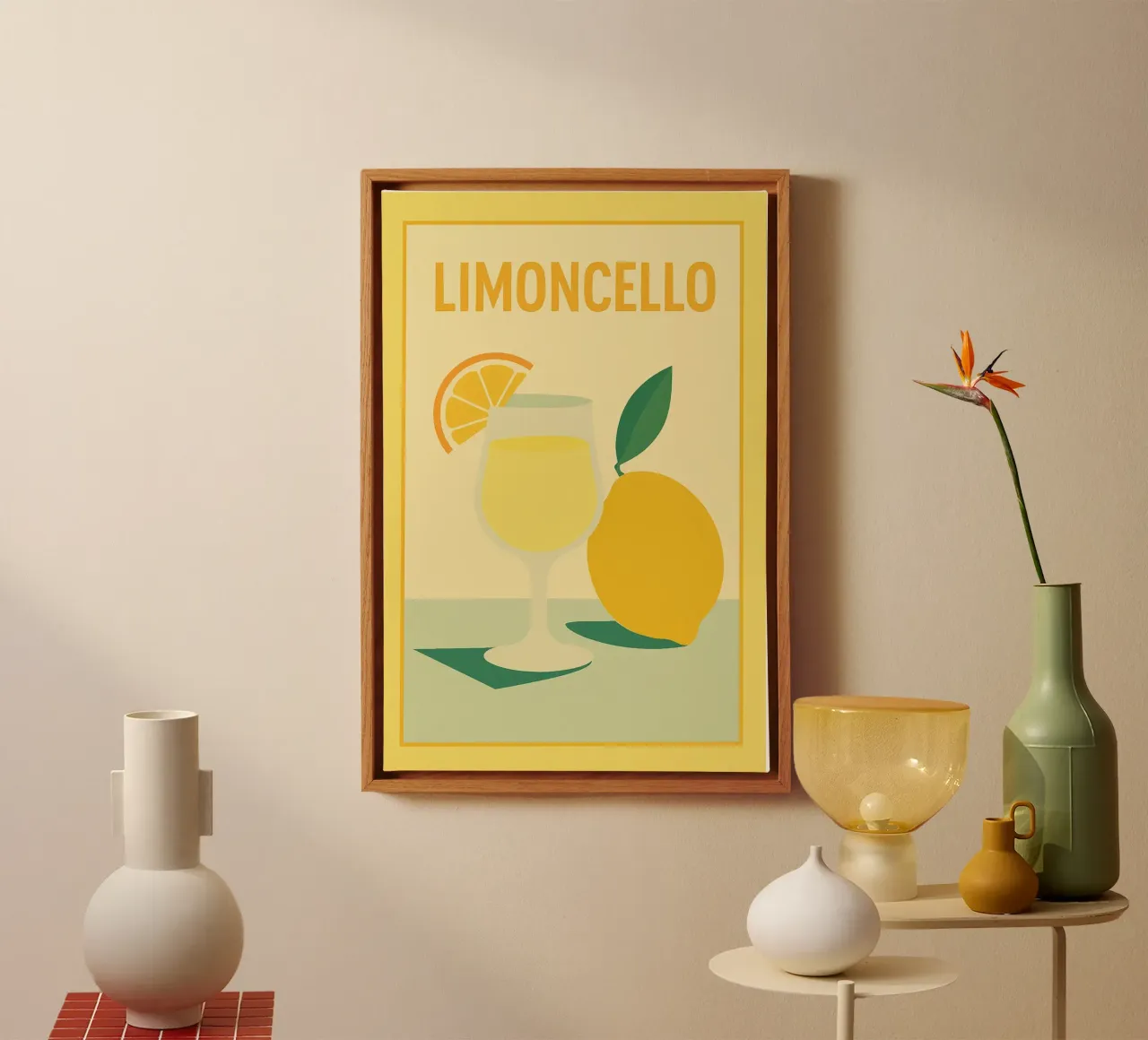 LIMONCELLO - Un momento di freschezza tela con Cornice a cassetta da Boissons - Affiches & posters - Retro