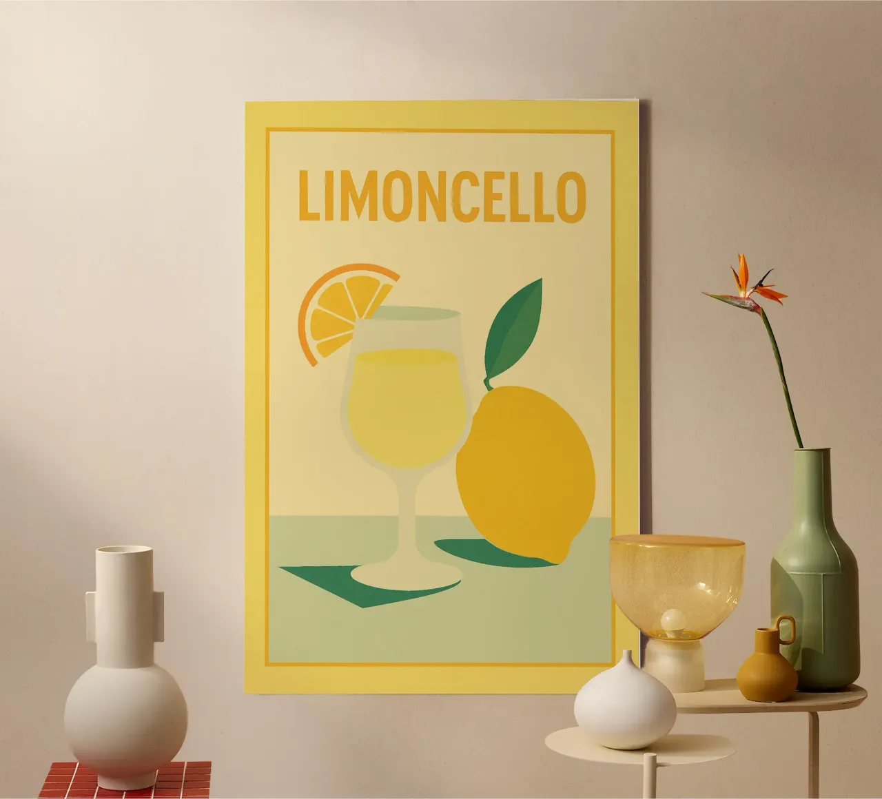 LIMONCELLO - Un momento di freschezza tela con Cornice a cassetta da Boissons - Affiches & posters - Retro