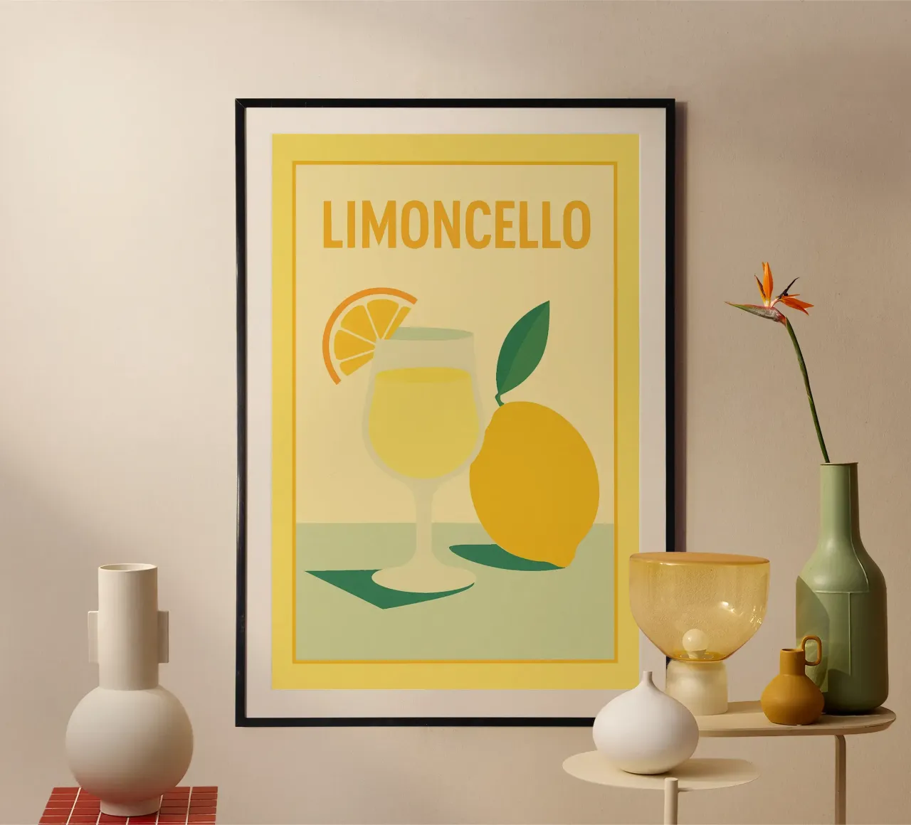 LIMONCELLO - Un momento di freschezza poster con telaio in alluminio da Boissons - Affiches & posters - Retro