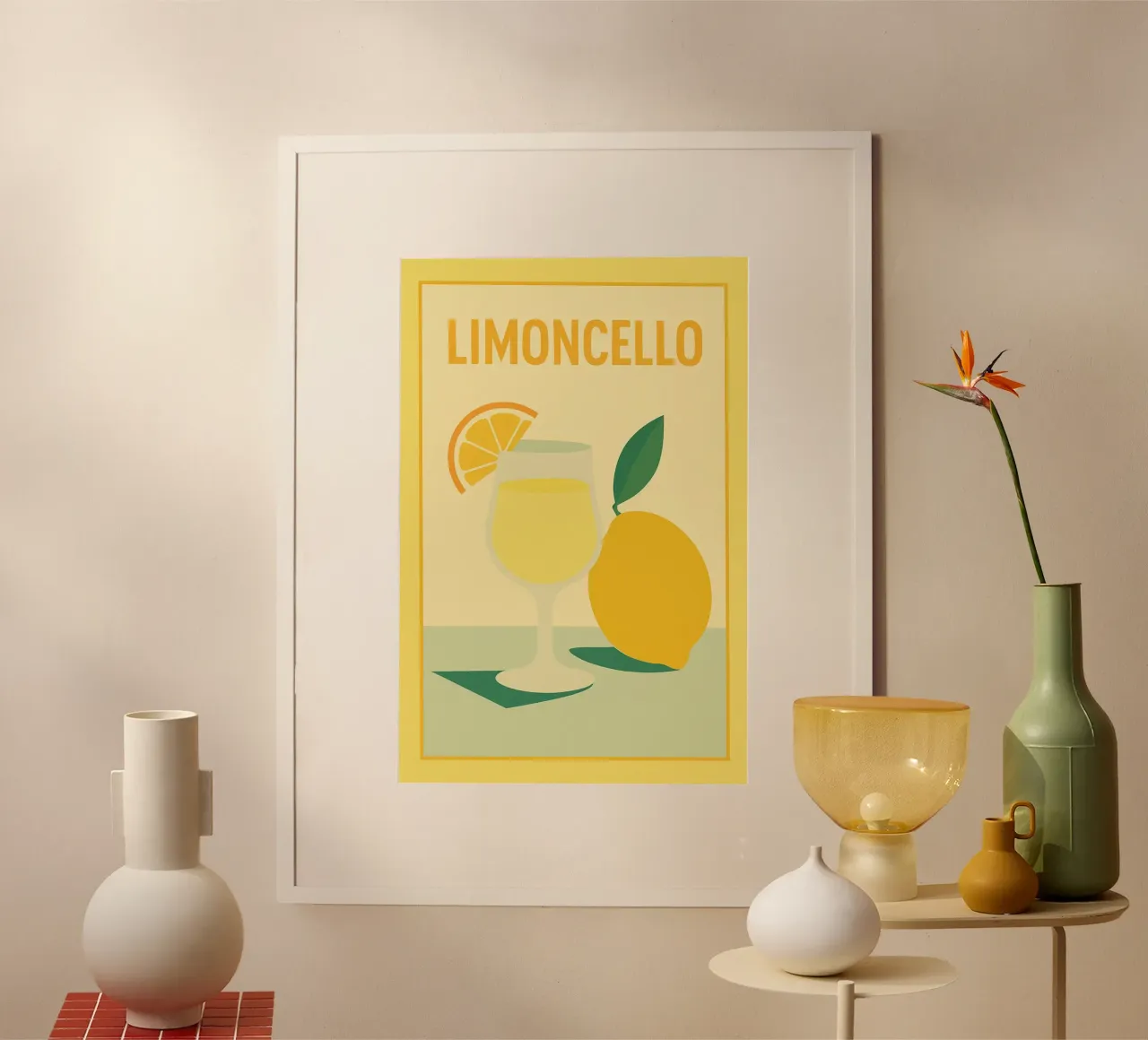 LIMONCELLO - Un momento di freschezza poster con telaio in alluminio da Boissons - Affiches & posters - Retro