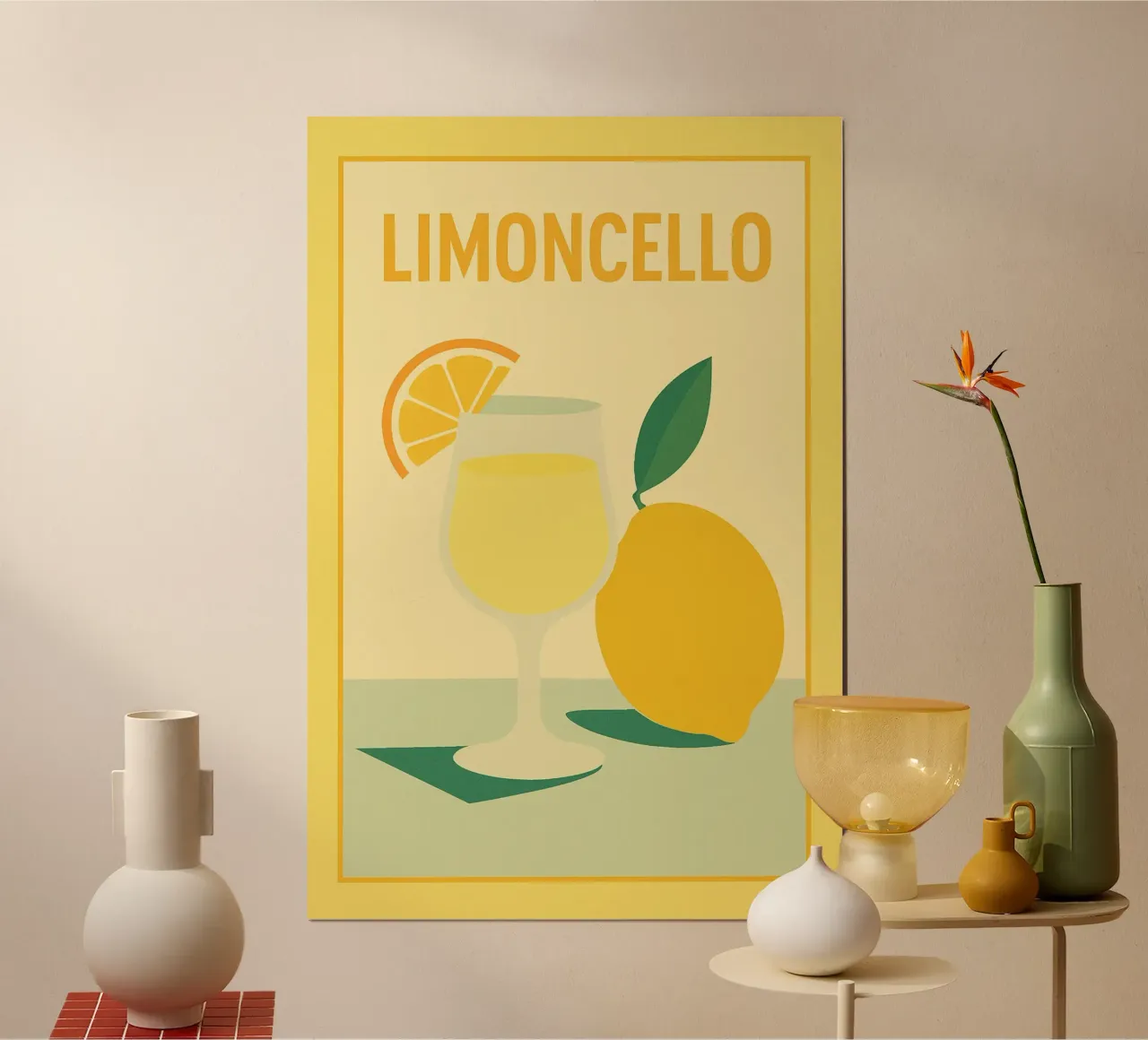 LIMONCELLO - Un momento di freschezza poster con telaio in alluminio da Boissons - Affiches & posters - Retro