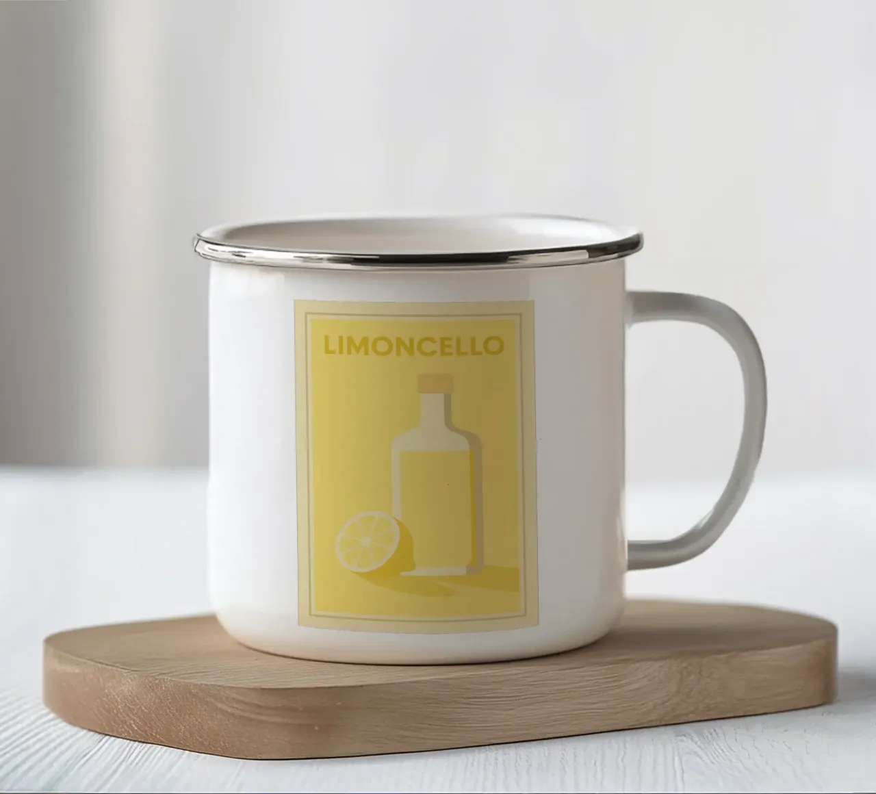 LIMONCELLO - Minimalismo lemmoso tazza in smalto da Boissons - Affiches & posters - Retro