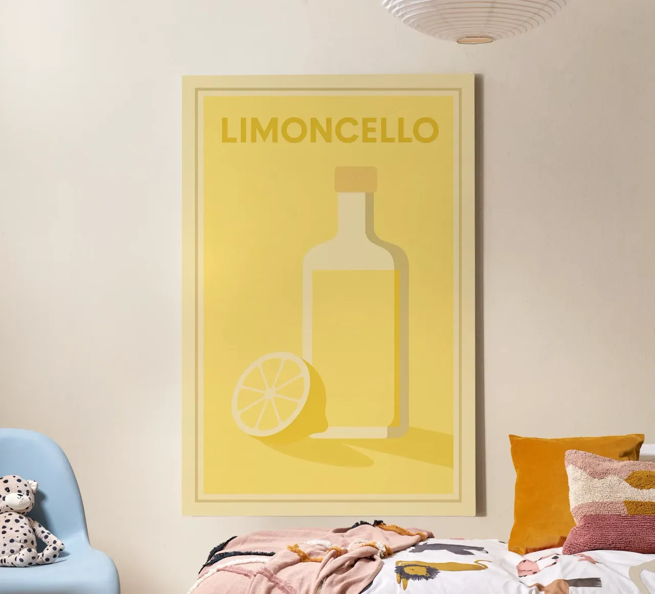 LIMONCELLO - Lemony minimalisme canvas met Baklijst van Boissons - Affiches & posters - Retro
