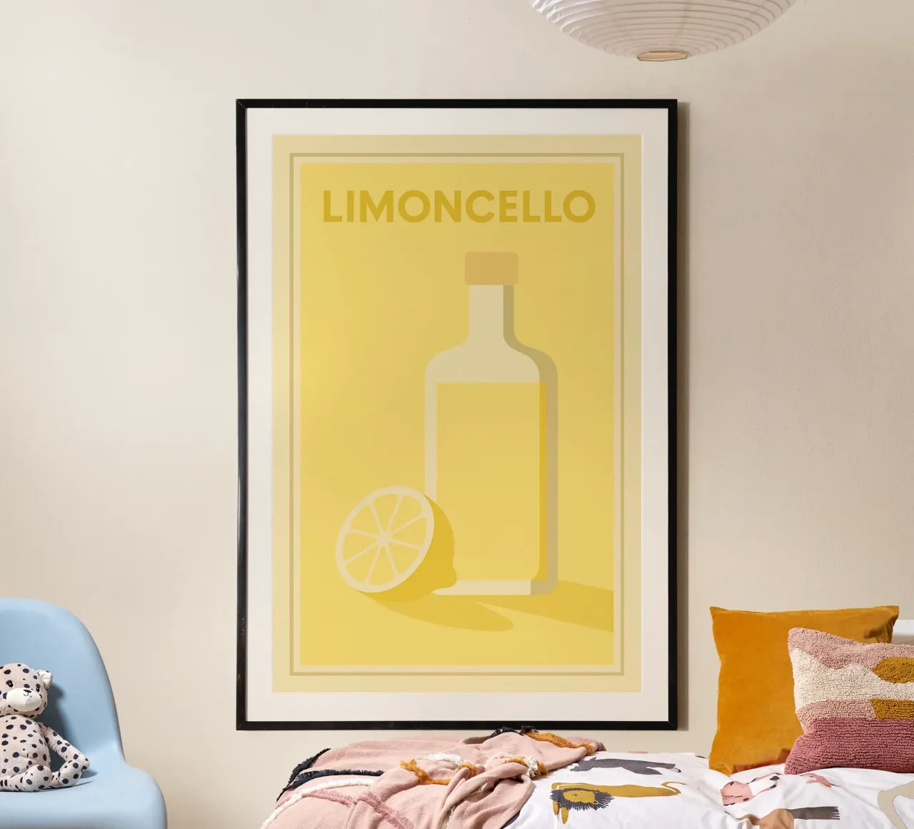 LIMONCELLO - Minimalismo lemmoso poster con telaio in alluminio da Boissons - Affiches & posters - Retro