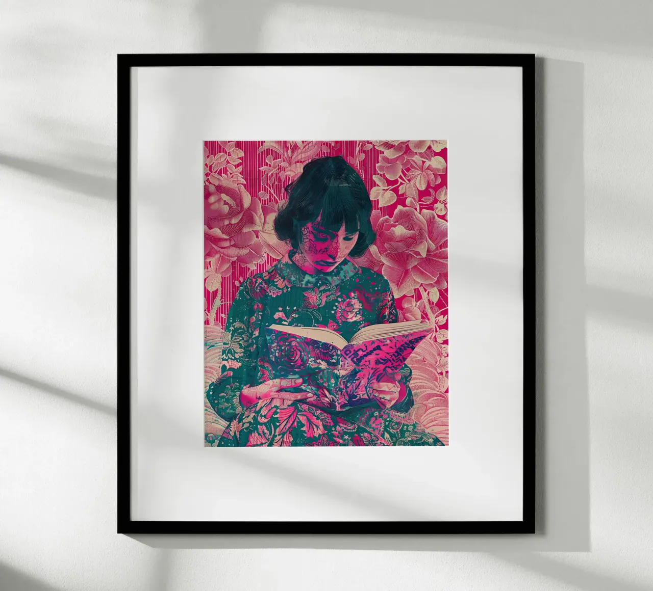 Legge in silenzio poster con telaio in alluminio da Rustic Grace Studio 02
