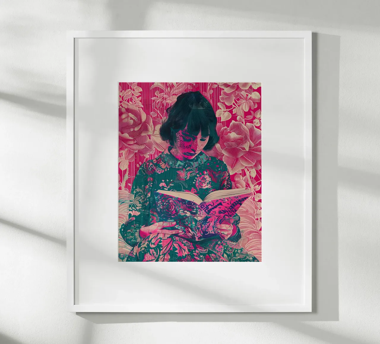 Legge in silenzio poster con telaio in alluminio da Rustic Grace Studio 02