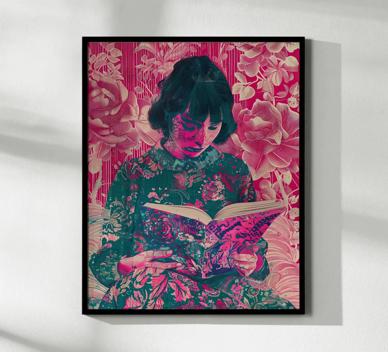 Legge in silenzio poster con telaio in alluminio da Rustic Grace Studio 02